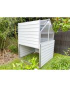 Mini-serre de jardin double stretto en acier galvanisé blanche - 120x120x166 cm